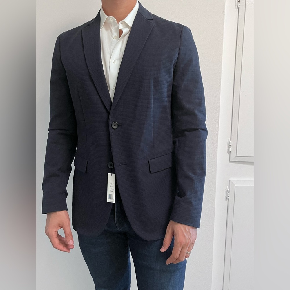 Brand New! Theory blue blazer (style: tobius, color: industria multi) 40R